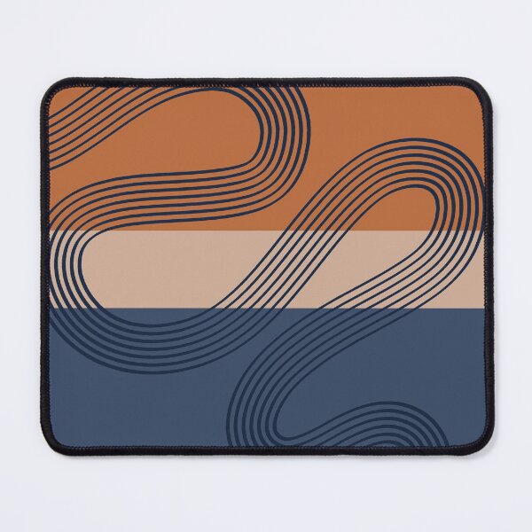 Item preview, Abstract lines color block (navy-brunt orange-beige) designed and sold by Aimio.