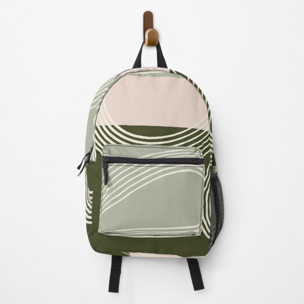 Item preview, Abstract lines color block (green-sage-pink) designed and sold by Aimio.