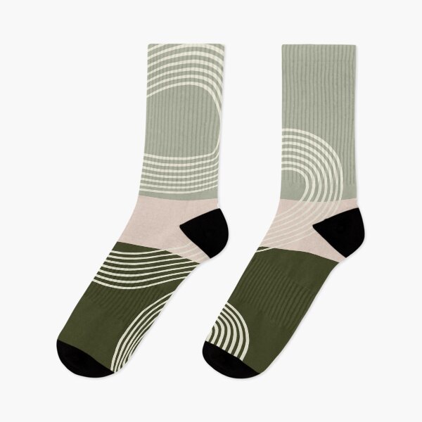 Item preview, Abstract lines color block (green-sage-pink) designed and sold by Aimio.
