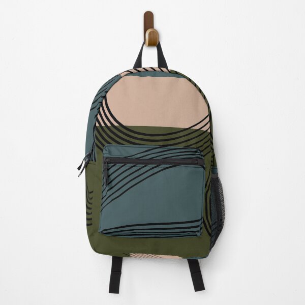 Item preview, Abstract lines color block (dark green-pink) designed and sold by Aimio.
