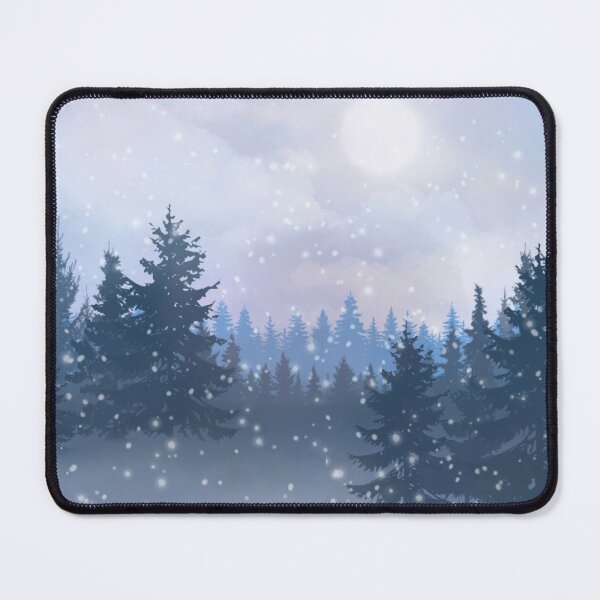 Item preview, Magic Snow And Moon In Winter Forest Landscape designed and sold by Saraartwork.