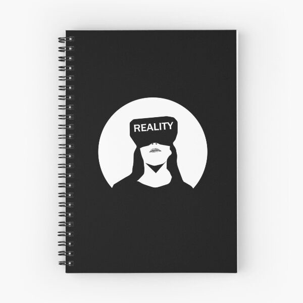 Item preview, reality vr metaverse simple artistic design in white for black products designed and sold by artirio.