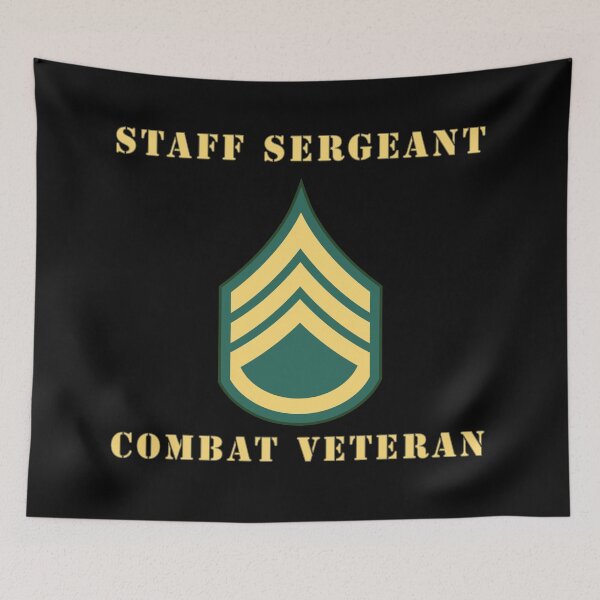 Item preview, Army - Staff Sergeant - SSG - Combat Veteran designed and sold by Military Insignia Products.