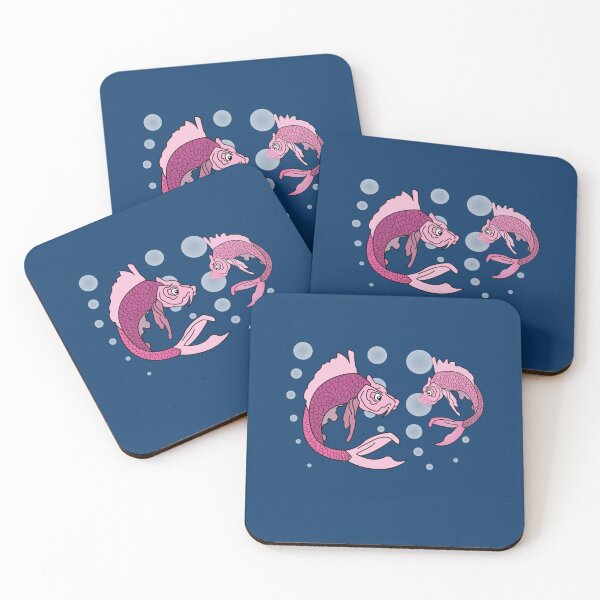 Item preview, Pink Mum and daughter fishes, a little family meeting   designed and sold by Albertinimeyer.