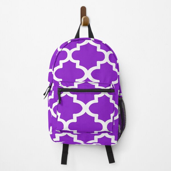 Item preview, Quatrefoil Pattern In White Outline On Purple designed and sold by taiche.