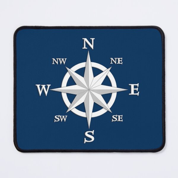 Item preview, Eight Point Compass Rose, White and Navy Blue designed and sold by Marymarice.