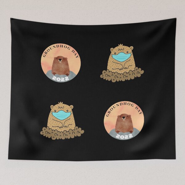 Item preview, Sticker Pack Groundhog Day 2022 Coronavirus designed and sold by ArqDezines.