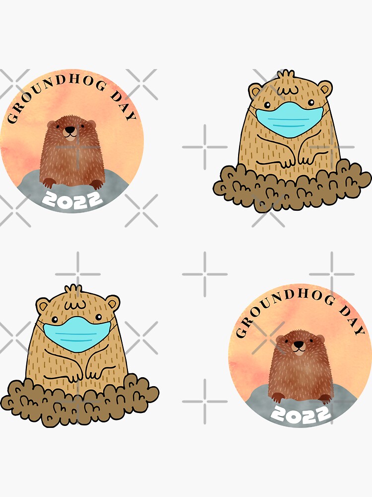 "Sticker Pack Groundhog Day 2022 Coronavirus" Sticker for Sale by