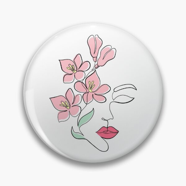 Item preview, Minimalist women face with flower designed and sold by AHthatIsNice.