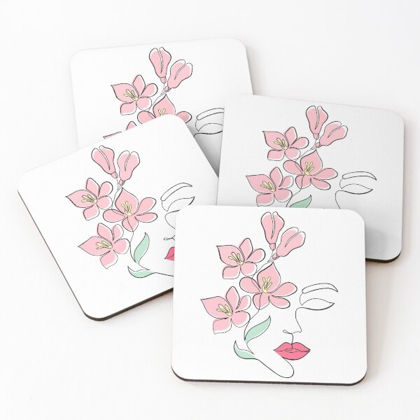Item preview, Minimalist women face with flower designed and sold by AHthatIsNice.