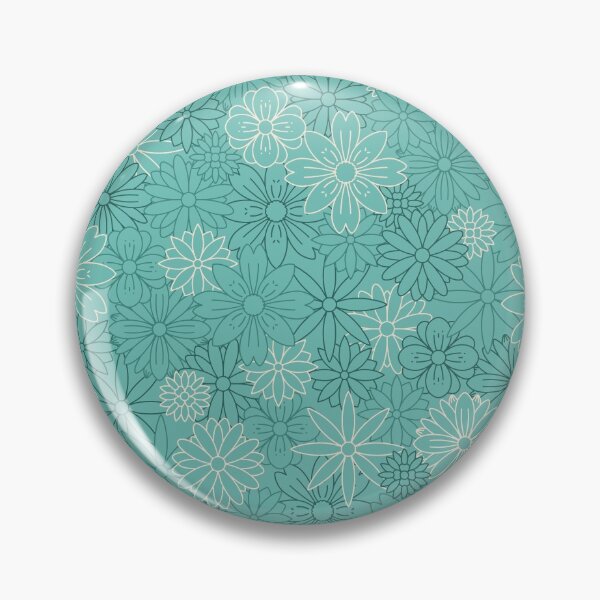Item preview, Turquoise blue geometric floral pattern designed and sold by claudiaorengo.