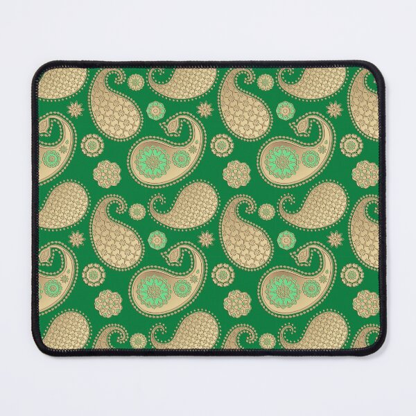Item preview, Paisley pattern, Soft Gold on Emerald Green designed and sold by Marymarice.
