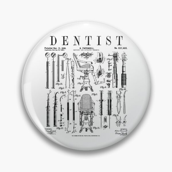 Item preview, Dentist Dentistry Dental Tools Kit Vintage Patent Print designed and sold by GrandeDuc.