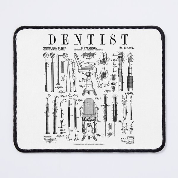 Item preview, Dentist Dentistry Dental Tools Kit Vintage Patent Print designed and sold by GrandeDuc.