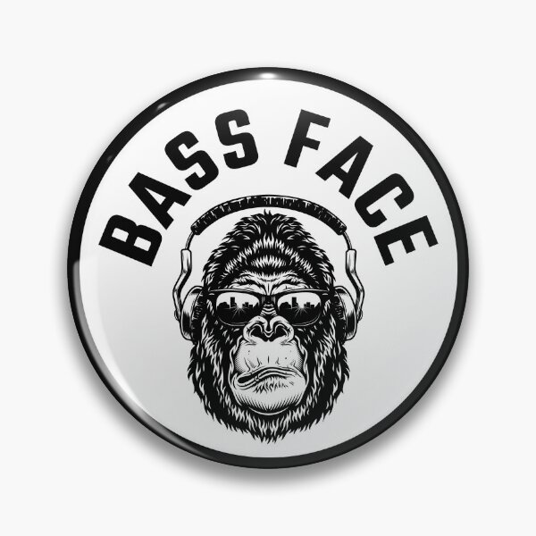 Item preview, Cool Rude Gorilla Bass Face in Shades with Headphones Round Sticker designed and sold by NoMatterLab.