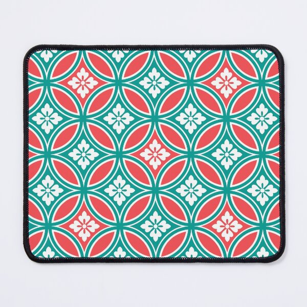 Item preview, Shippo with Flower Motif, Turquoise & Coral Orange  designed and sold by Marymarice.