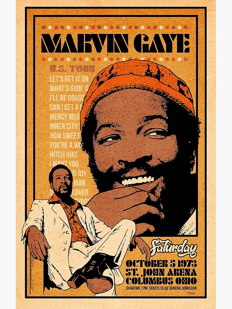Discover marvin gaye tour concert Premium Matte Vertical Poster