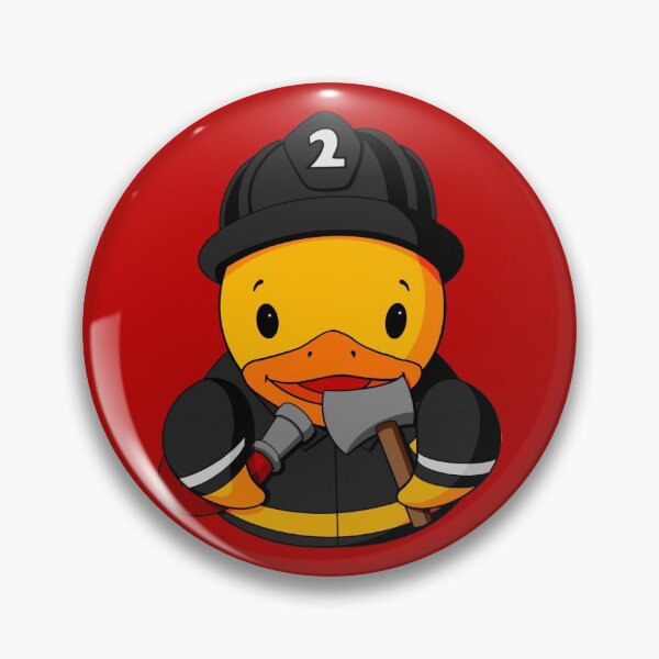 Aperçu de l'œuvre Canard en caoutchouc pompier créée et vendue par Alisha Ober Designs.