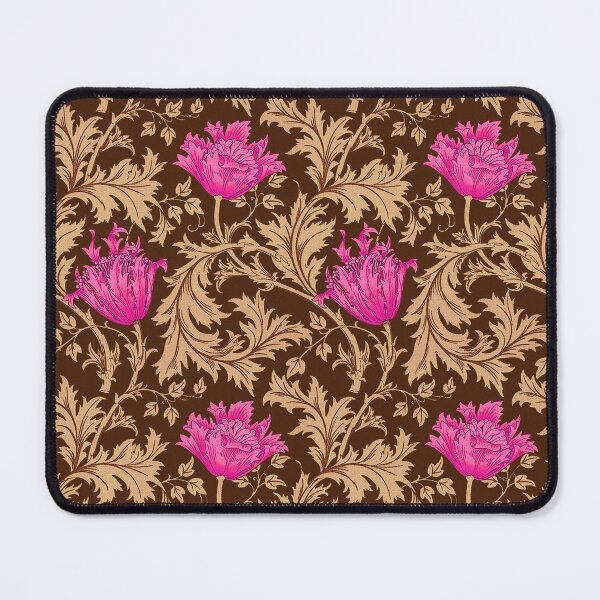 Item preview, William Morris Anemone, Brown and Fuchsia Pink designed and sold by Marymarice.