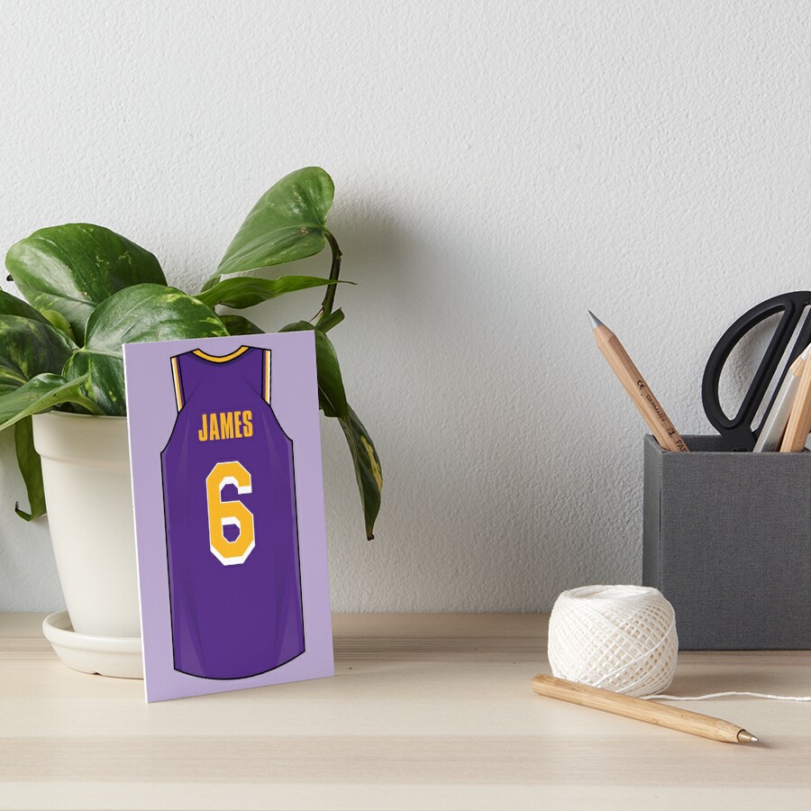 Lebron James Jersey Art Board Print for Sale by WalkDesigns