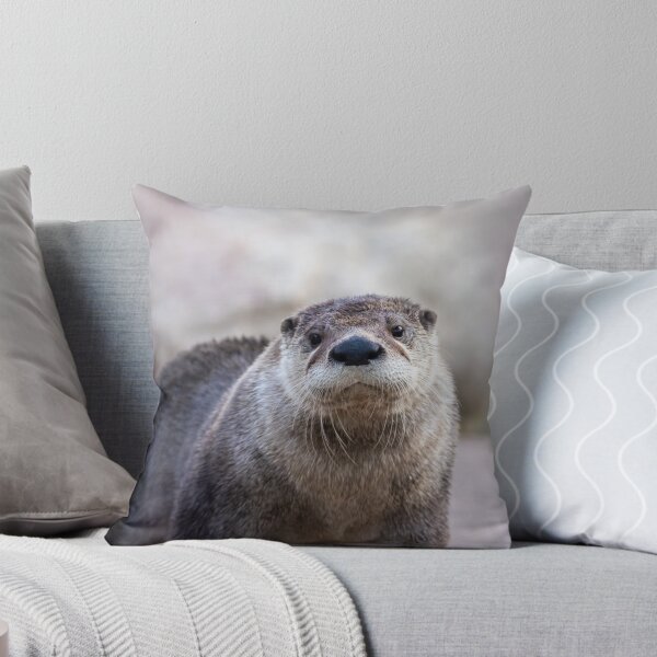 Artikelvorschau, North American River Otter-Porträt mit weichem, unscharfem Hintergrund entworfen und verkauft von Rabbitti.