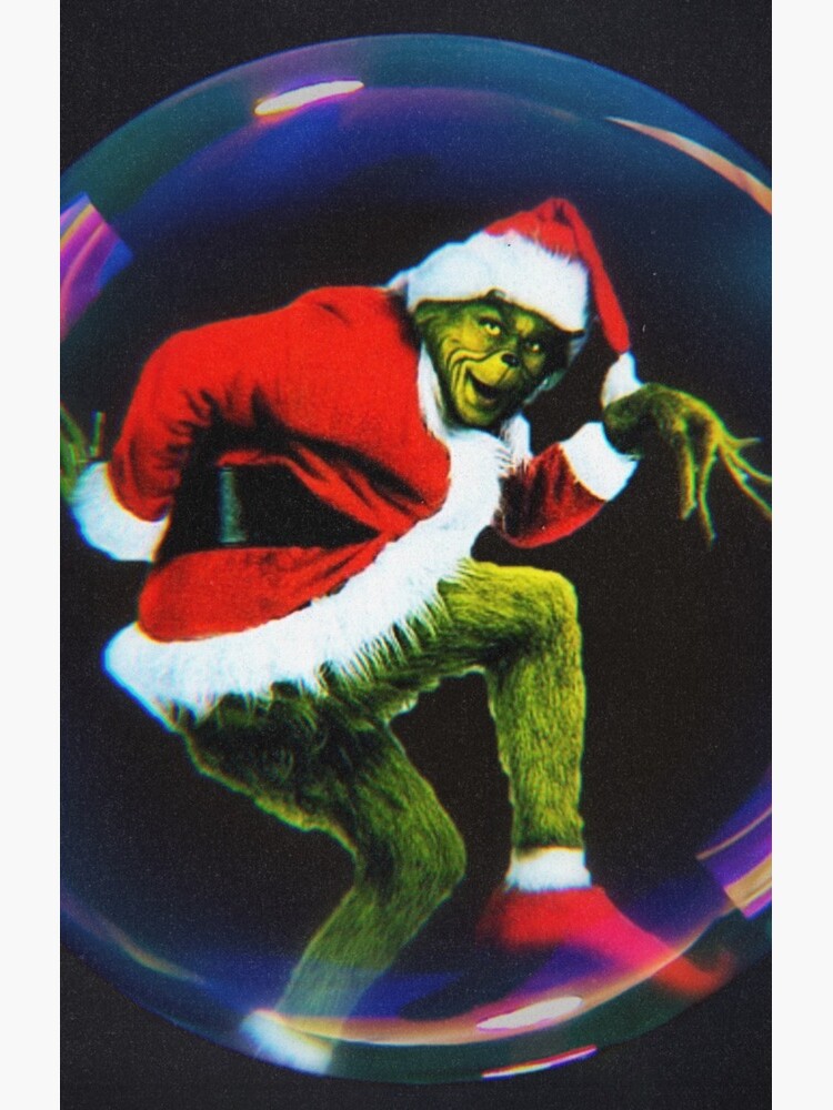 Christmas the Grinch inside a snow bubble  Photographic Print for