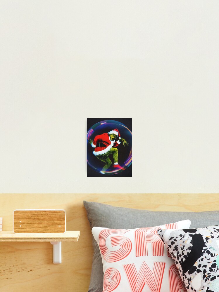 Christmas the Grinch inside a snow bubble  Photographic Print for