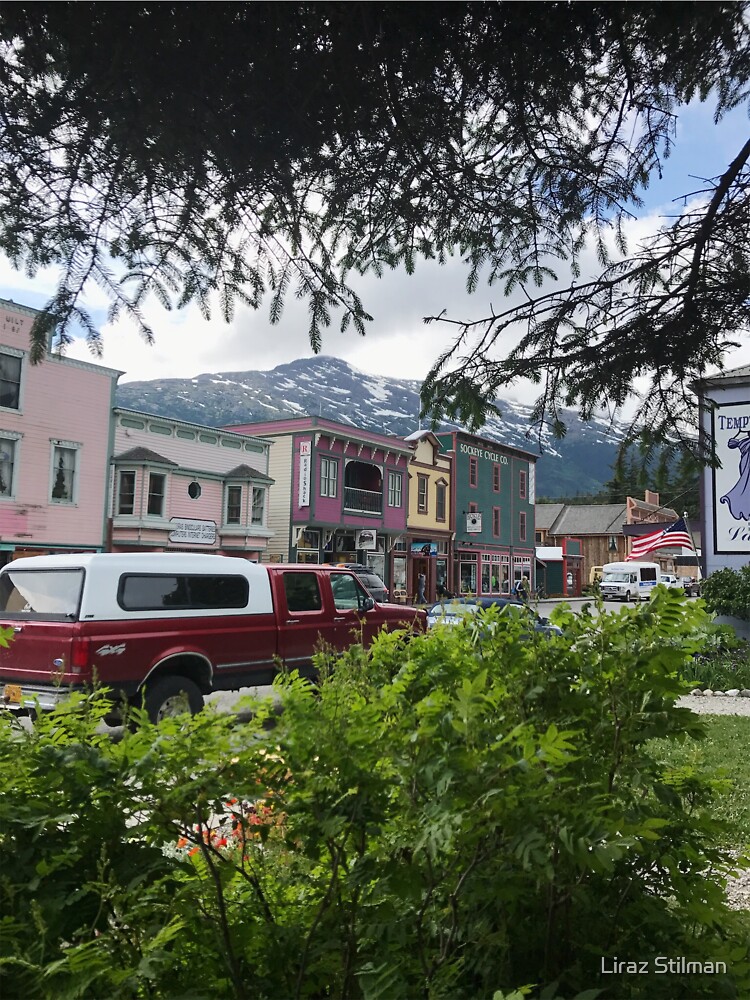 "Skagway Alaska Scenic Town and Mountains" Sticker for Sale by lil
