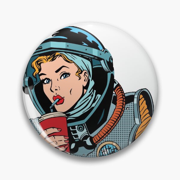 Item preview, Lady Astronaut Drinking Soda Vector Illustration designed and sold by ShopEasy9.