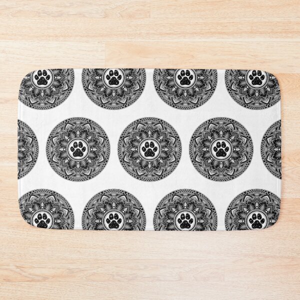 Item preview, Cat footprint - Black and white mandala art designed and sold by LorenaElenaArt.