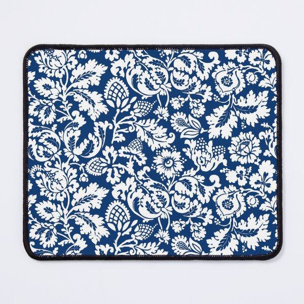 Item preview, William Morris Floral Damask, Cobalt Blue and White designed and sold by Marymarice.