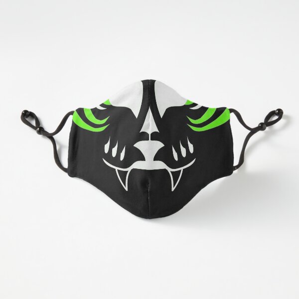 Dark Kitsune Face - Lime Fitted 3-Layer