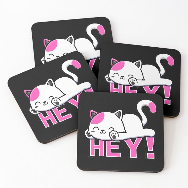 Item preview, Cute pink cat, Pink cat sayes hey designed and sold by Designer-amjed.