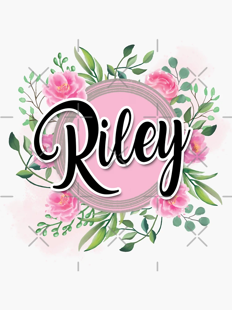 The Name Riley in 3D Lights (Photograph) Oval Sticker