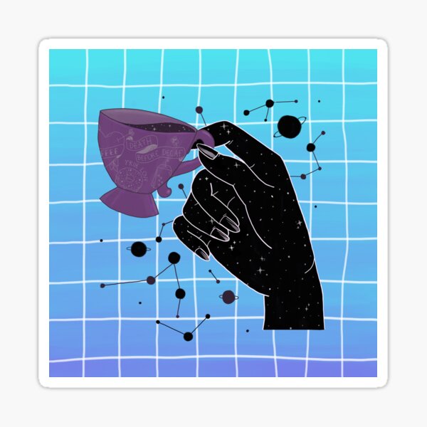 Mystic space coffee time Sticker