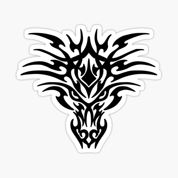 tribal dragon face tattoo