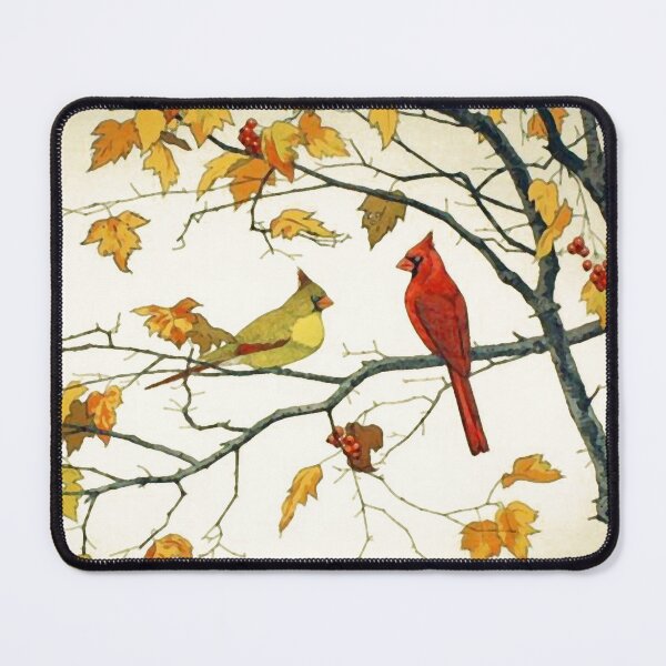 Item preview, Vintage Japanese Drawing, Cardinals on a Branch designed and sold by Marymarice.