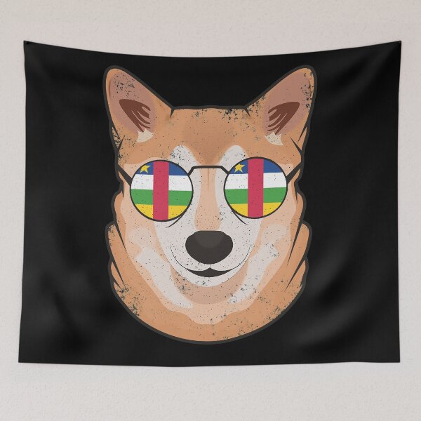 Item preview, Vintage Patriotic Shiba Inu Central African Flag designed and sold by feether-store.