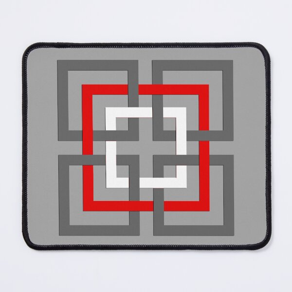 Item preview, Modern Geometric Squares, Gray, Red and White  designed and sold by Marymarice.