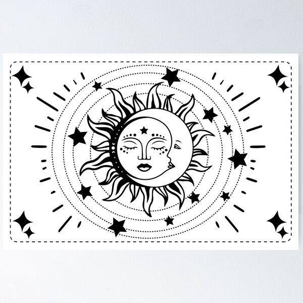 Aperçu de l'œuvre Soleil et Lune entrelacés créée et vendue par broadwaycantdie.