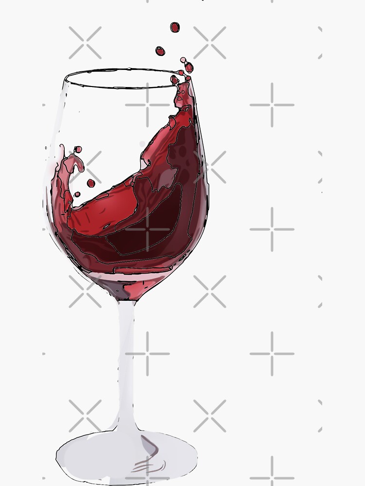"Stylized Wine Glass" Sticker by squabdesigns Redbubble