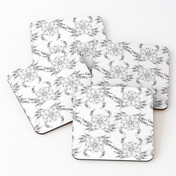 Item preview, Crab Flower Pattern designed and sold by Nhu Media Studio.