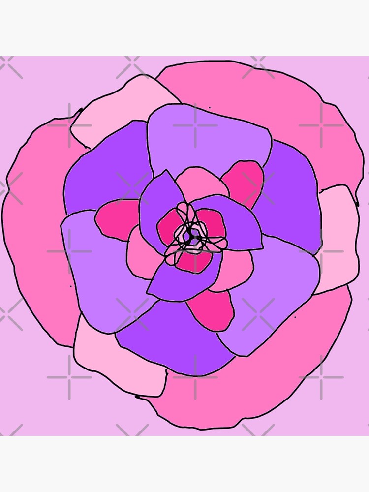 "pink and purple illustrated flower NFT " Poster for Sale by