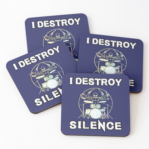 Item preview, Funny Drummer Art Men Women Drumming Drum Set Music Lover,i destroy silence artwork for men designed and sold by Havic  Tees.