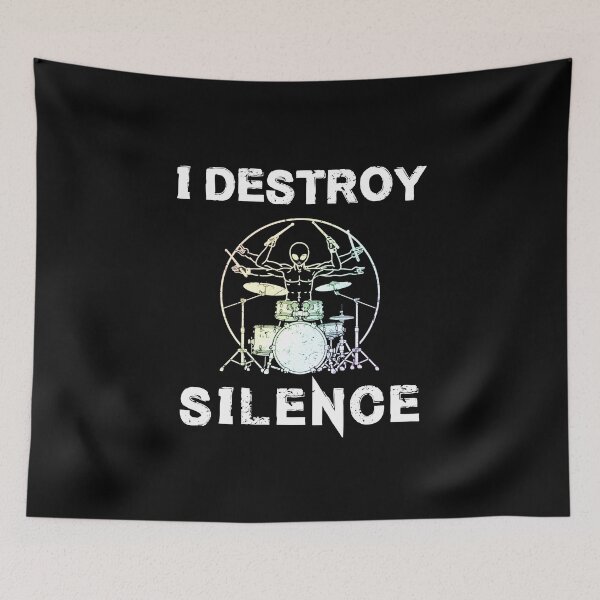 Item preview, Funny Drummer Art Men Women Drumming Drum Set Music Lover,i destroy silence artwork for men designed and sold by Havic  Tees.