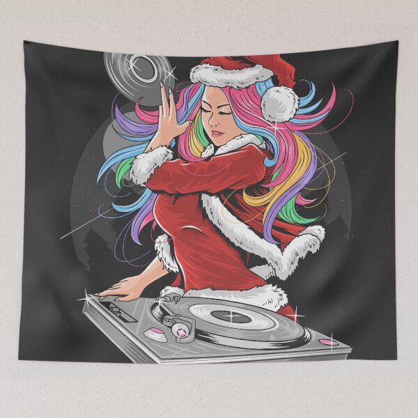 Aperçu de l'œuvre Père Noël fille DJ créée et vendue par Cosix.