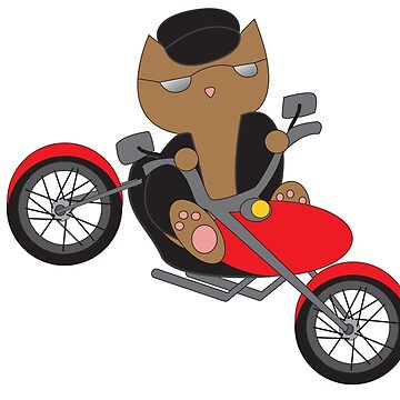 Artwork thumbnail, Motorcycle Biker Cat by ValeriesGallery