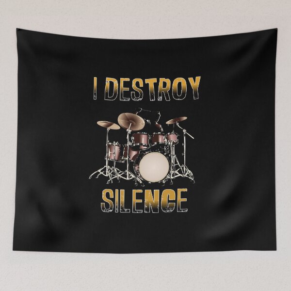 Item preview,  Funny Drummer Art Men Women Drumming Drum Set Music Lover,i destroy silence artwork for men designed and sold by Havic  Tees.