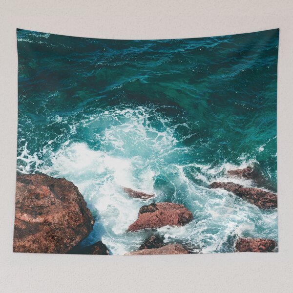 Item preview, Blue Ocean Rocky Waves designed and sold by yousseftalat2.
