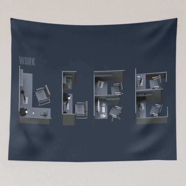 Item preview, Work life spelled with office cubicles - Funny Pun t-shirt designed and sold by highdegreepro.